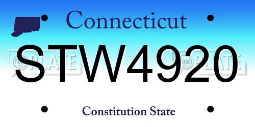 STW4920 Connecticut License Plate