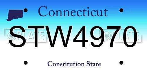 STW4970 Connecticut License Plate