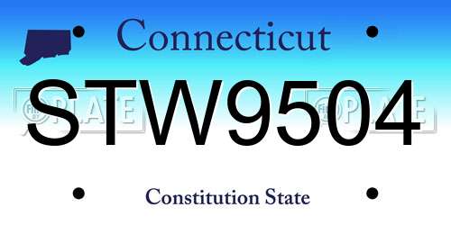 STW9504 Connecticut License Plate