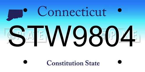 STW9804 Connecticut License Plate