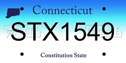 STX1549 Connecticut License Plate