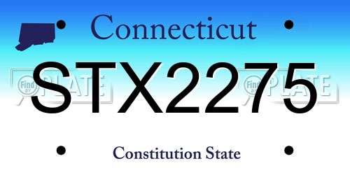 STX2275 Connecticut License Plate