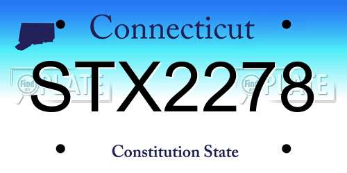 STX2278 Connecticut License Plate