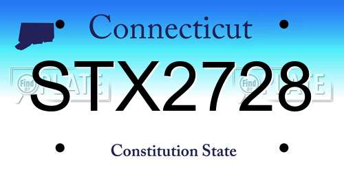 STX2728 Connecticut License Plate
