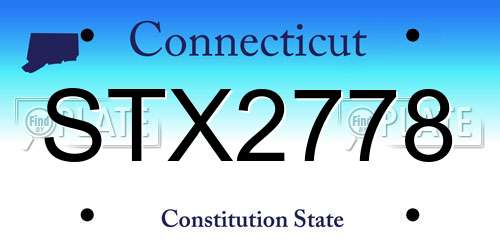STX2778 Connecticut License Plate