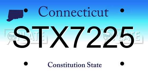 STX7225 Connecticut License Plate