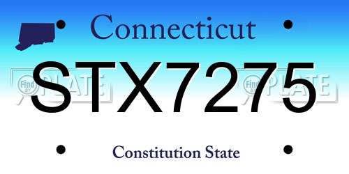 STX7275 Connecticut License Plate