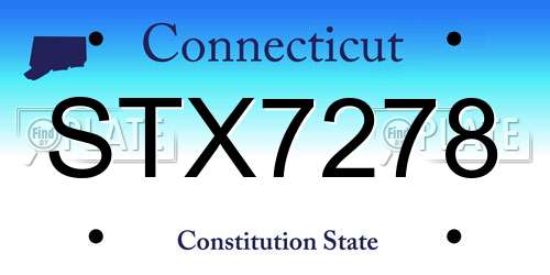 STX7278 Connecticut License Plate