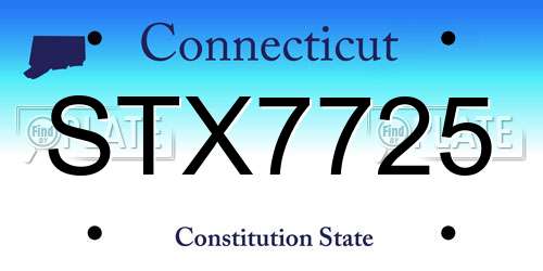 STX7725 Connecticut License Plate