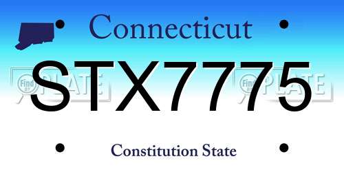 STX7775 Connecticut License Plate