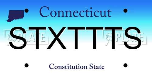 STXTTTS Connecticut License Plate