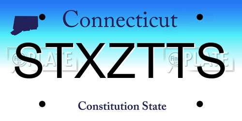 STXZTTS Connecticut License Plate