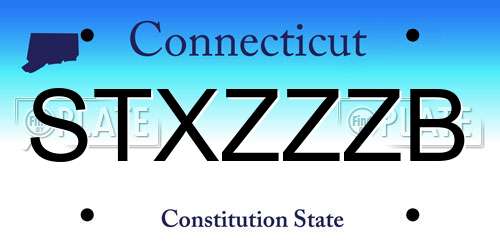 STXZZZB Connecticut License Plate