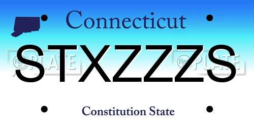 STXZZZS Connecticut License Plate