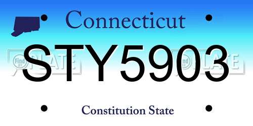 STY5903 Connecticut License Plate