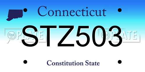 STZ503 Connecticut License Plate