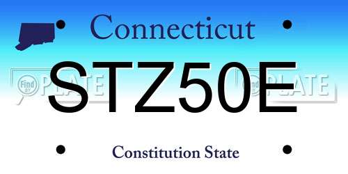 STZ50E Connecticut License Plate