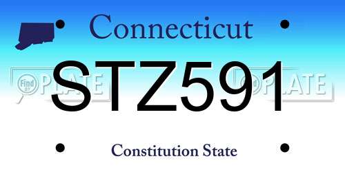 STZ591 Connecticut License Plate