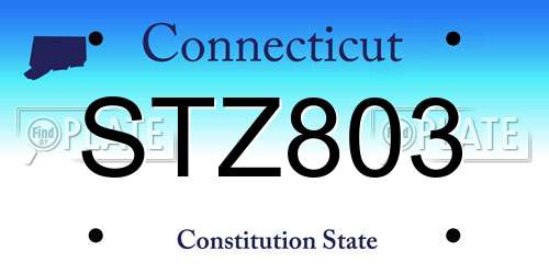 STZ803 Connecticut License Plate