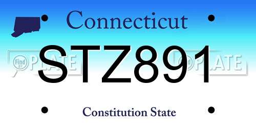 STZ891 Connecticut License Plate