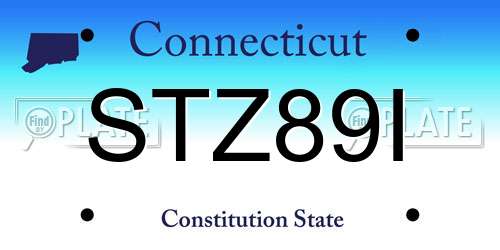 STZ89I Connecticut License Plate