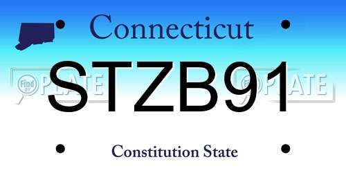 STZB91 Connecticut License Plate