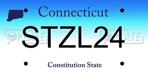 STZL24 Connecticut License Plate