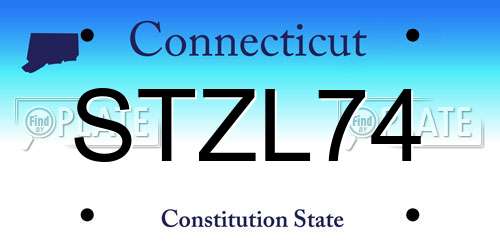 STZL74 Connecticut License Plate