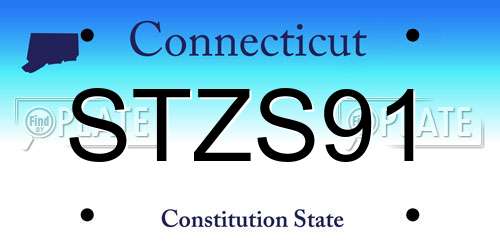 STZS91 Connecticut License Plate