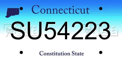 SU54223 Connecticut License Plate
