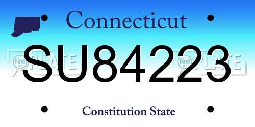 SU84223 Connecticut License Plate