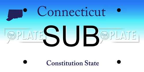 SUB Connecticut License Plate