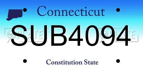 SUB4094 Connecticut License Plate
