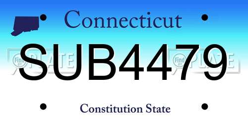 SUB4479 Connecticut License Plate