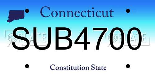 SUB4700 Connecticut License Plate