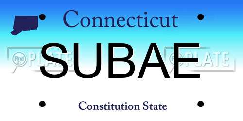 SUBAE Connecticut License Plate