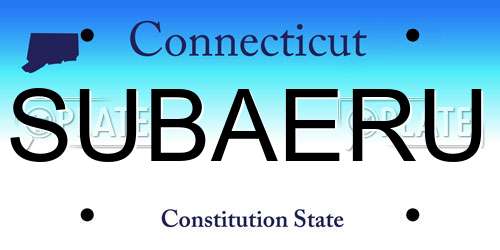 SUBAERU Connecticut License Plate