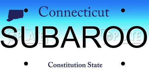 SUBAROO Connecticut License Plate