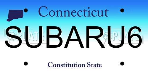 SUBARU6 Connecticut License Plate