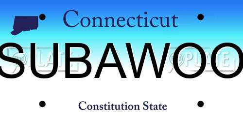 SUBAWOO Connecticut License Plate
