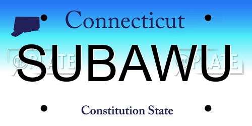 SUBAWU Connecticut License Plate