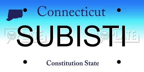 SUBISTI Connecticut License Plate