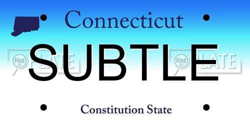 SUBTLE Connecticut License Plate