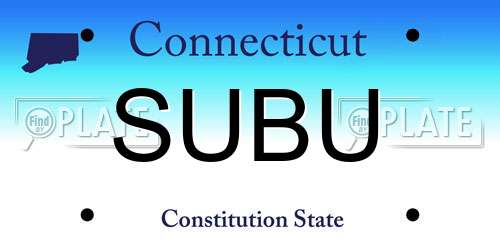 SUBU Connecticut License Plate