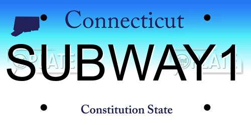 SUBWAY1 Connecticut License Plate