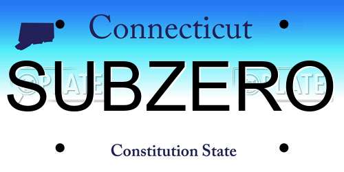 SUBZERO Connecticut License Plate