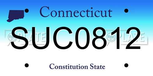 SUC0812 Connecticut License Plate