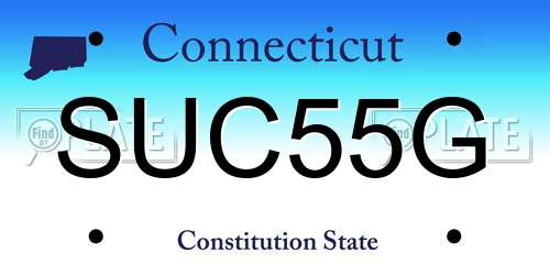 SUC55G Connecticut License Plate