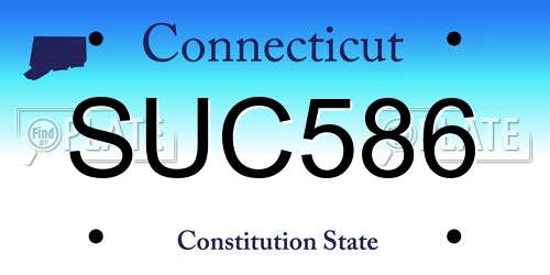 SUC586 Connecticut License Plate