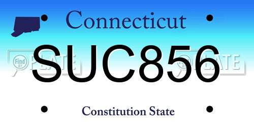 SUC856 Connecticut License Plate